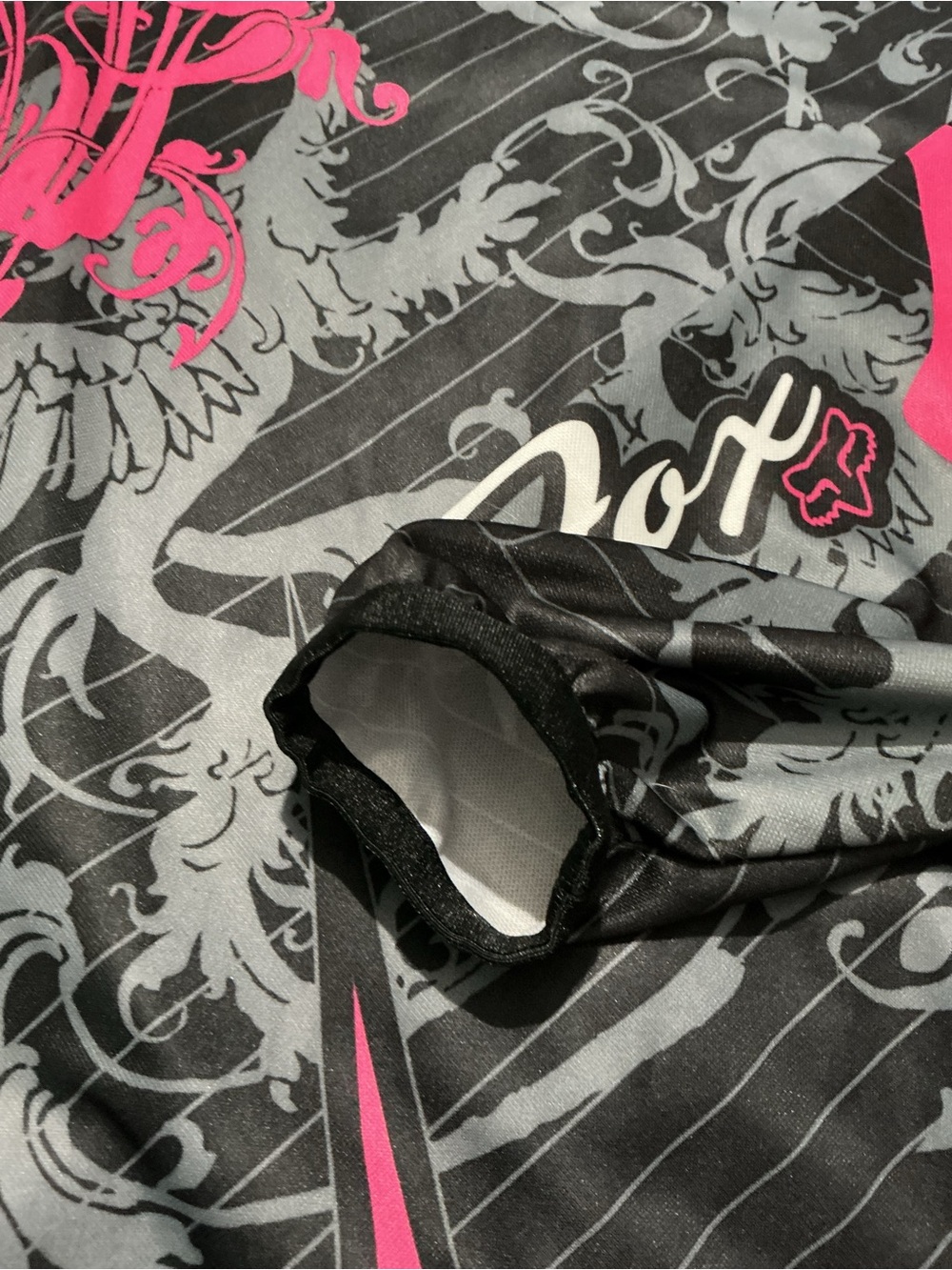 Vintage Y2K Fox Racing HC Motocross Jersey Black Pink Scroll 02024 Size M - Picture 10 of 13